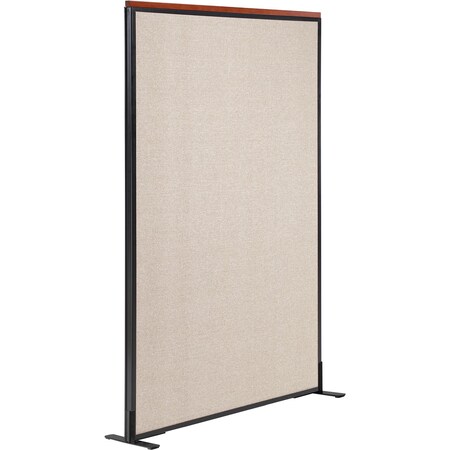 Interion By Global Industrial Interion Deluxe Freestanding Office Partition Panel, 48-1/4inW x 61-1/2inH, Tan 694853FTN